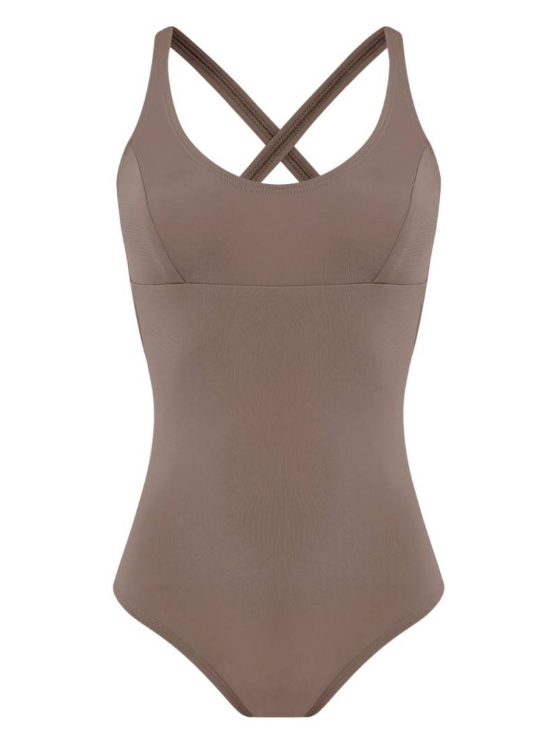 Amir Slama criss-cross swimsuit - Brown von Amir Slama