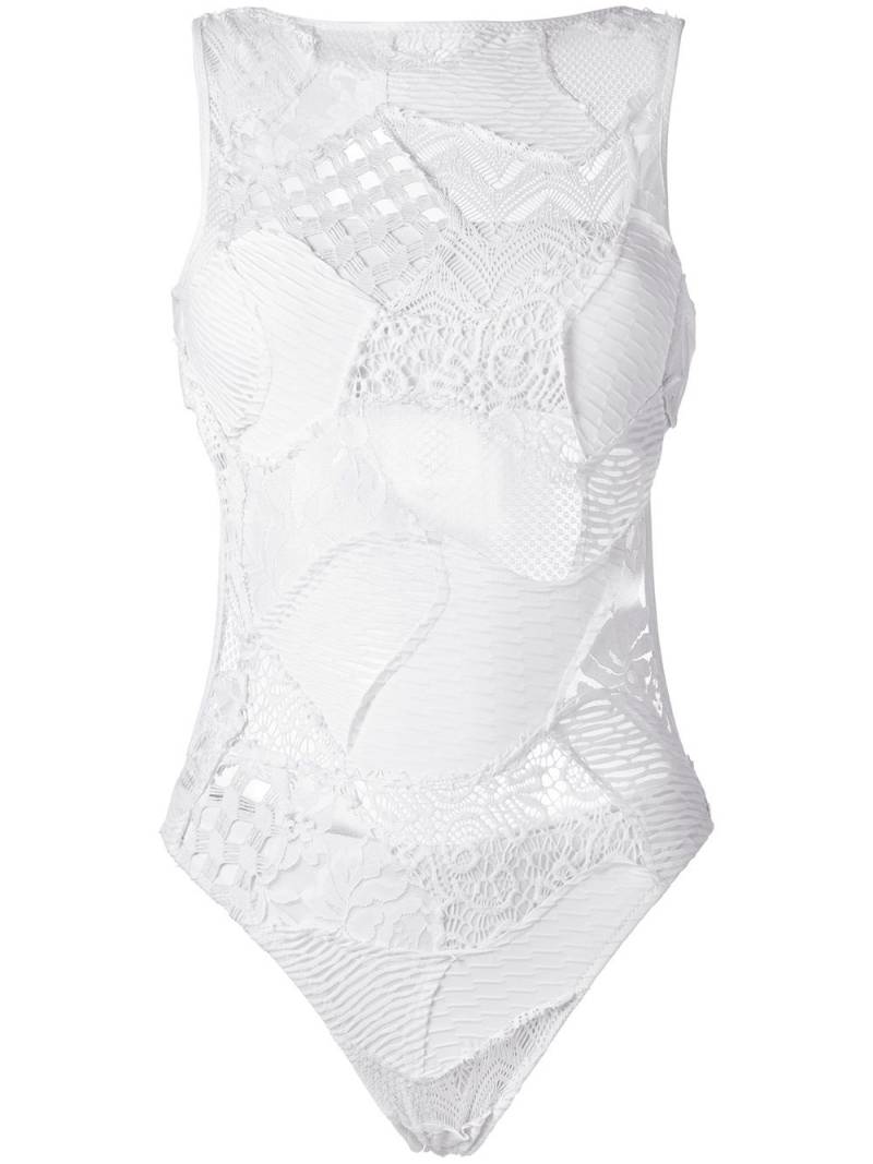 Amir Slama crochet swimsuit - White von Amir Slama