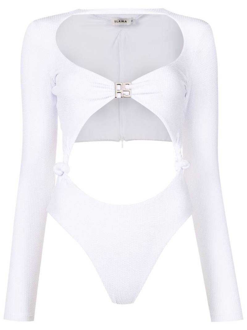 Amir Slama cut-out detail swimsuit - White von Amir Slama