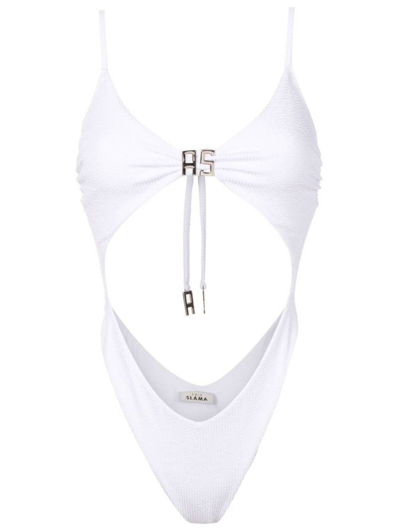 Amir Slama cut-out detail swimsuit - White von Amir Slama