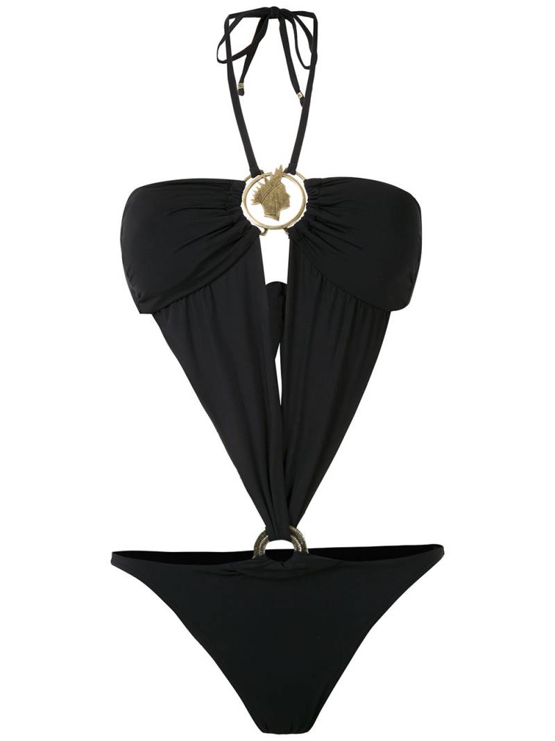 Amir Slama cut out halterneck swimsuit - Black von Amir Slama