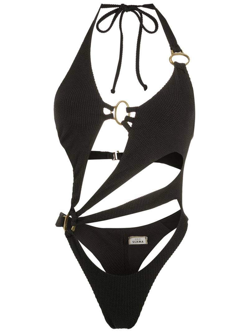 Amir Slama cut-out halterneck swimsuit - Black von Amir Slama