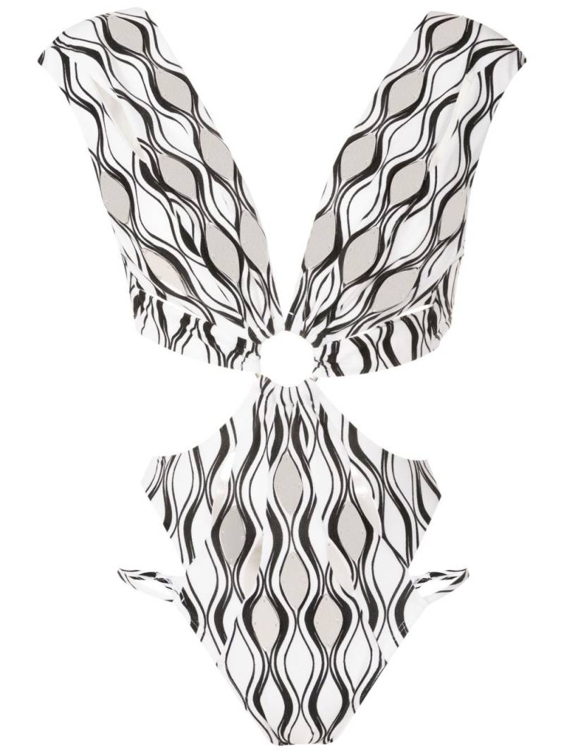 Amir Slama cut-out hardware-detail swimsuit - White von Amir Slama