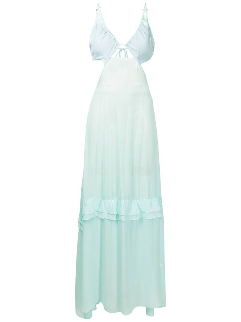 Amir Slama cut-out semi-sheer maxi dress - Blue von Amir Slama