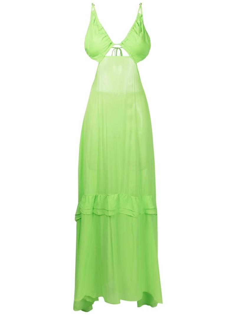 Amir Slama cut-out semi-sheer maxi dress - Green von Amir Slama