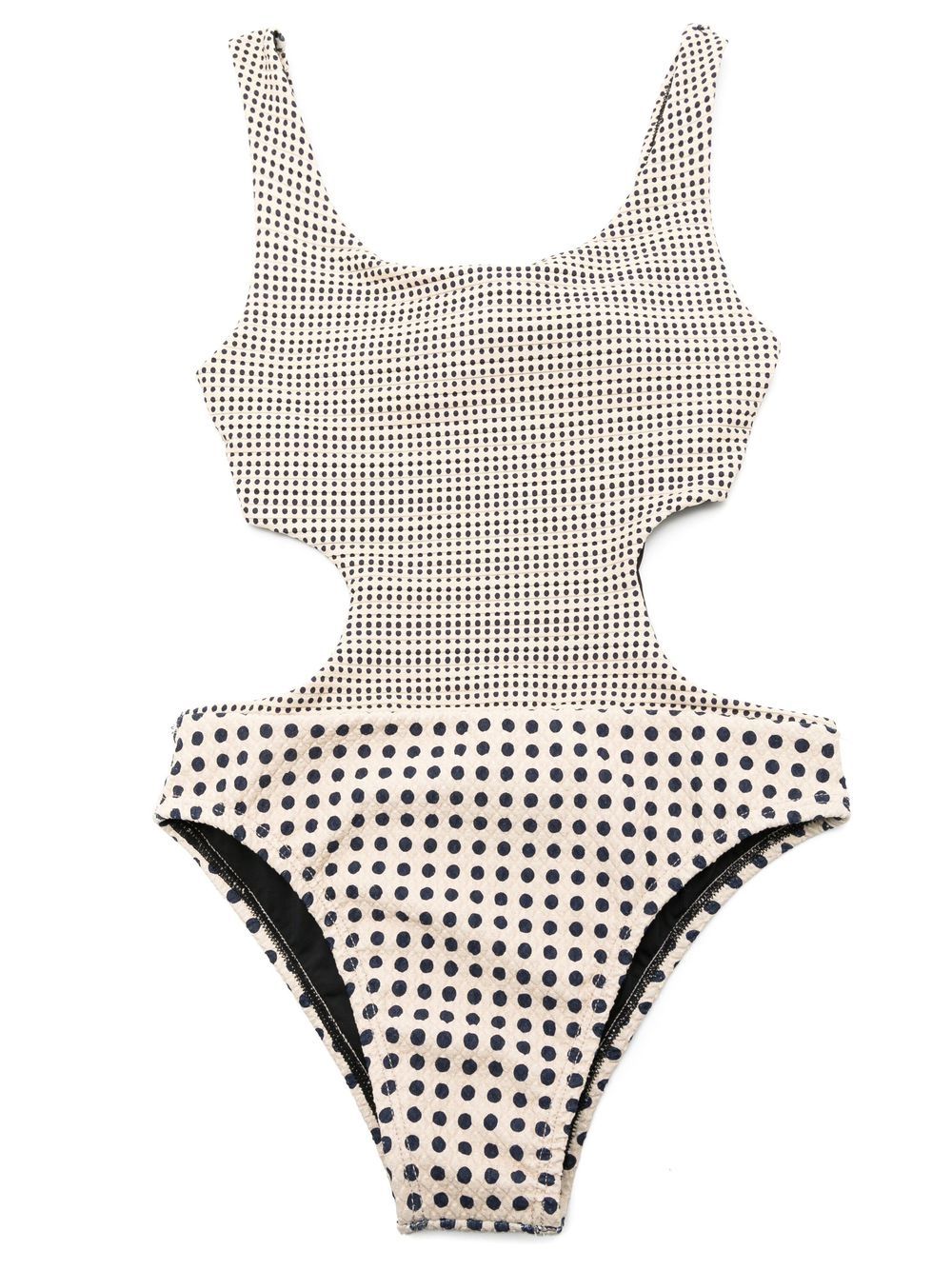 Amir Slama cut-out textured one-piece - Neutrals von Amir Slama