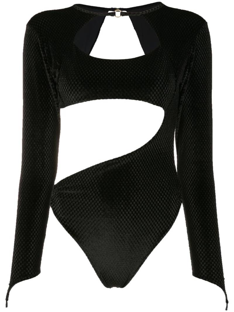 Amir Slama cutout velvet-effect bodysuit - Black von Amir Slama