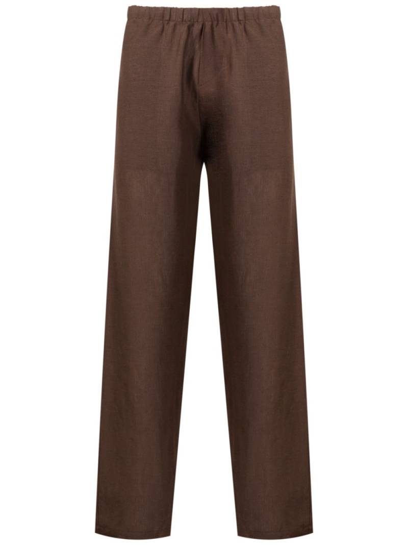 Amir Slama elasticated-waistband linen trousers - Brown von Amir Slama