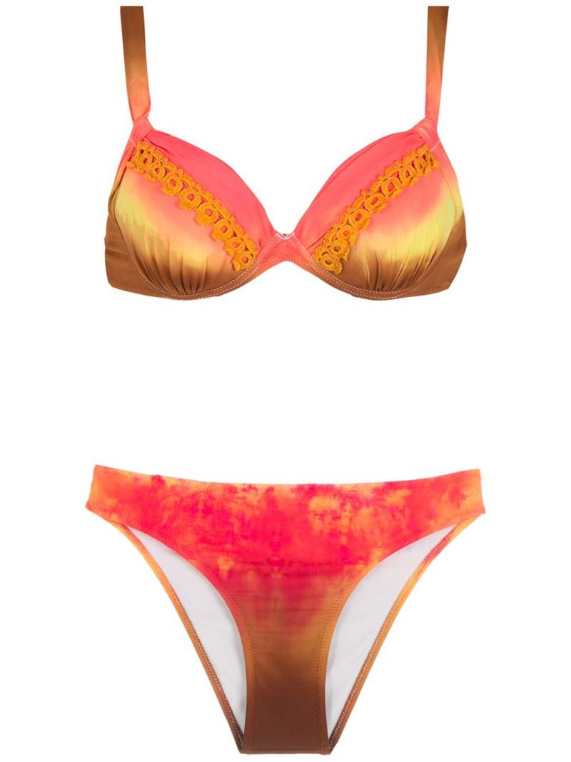 Amir Slama embroidery Tie Dye bikini set - Multicolour von Amir Slama