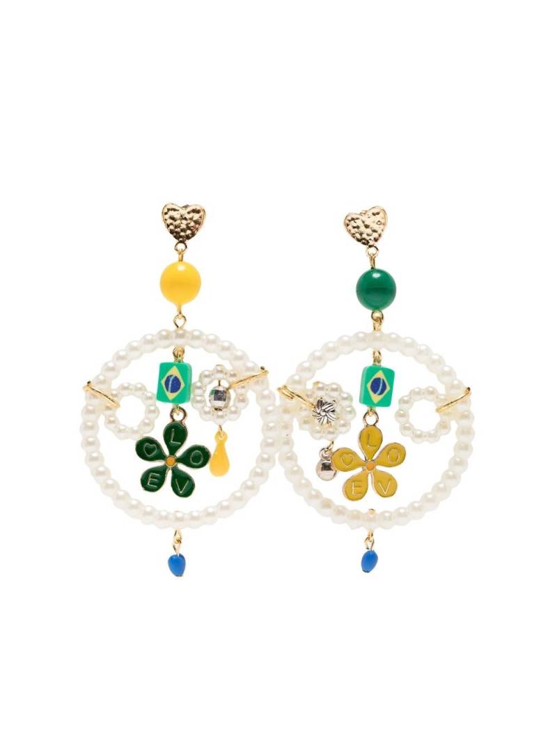 Amir Slama faux pearl-embellished drop earrings - White von Amir Slama