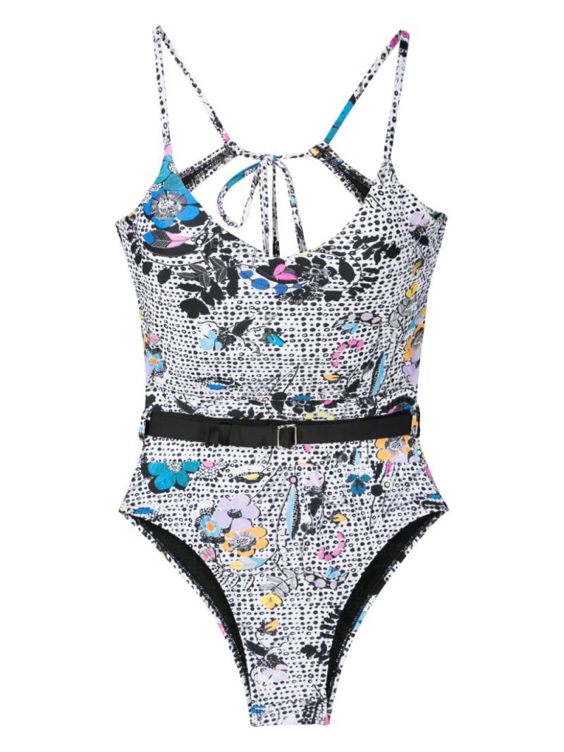 Amir Slama floral-print belted swimsuit - Multicolour von Amir Slama