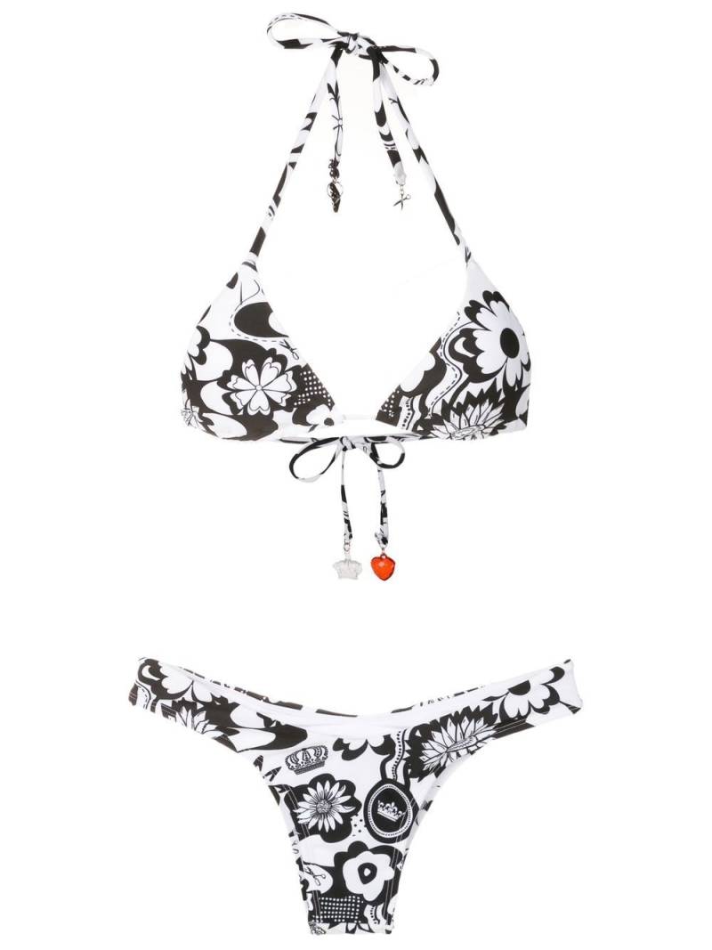 Amir Slama floral-print bikini set - Black von Amir Slama