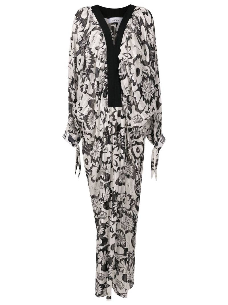 Amir Slama floral-print kaftan beach dress - White von Amir Slama