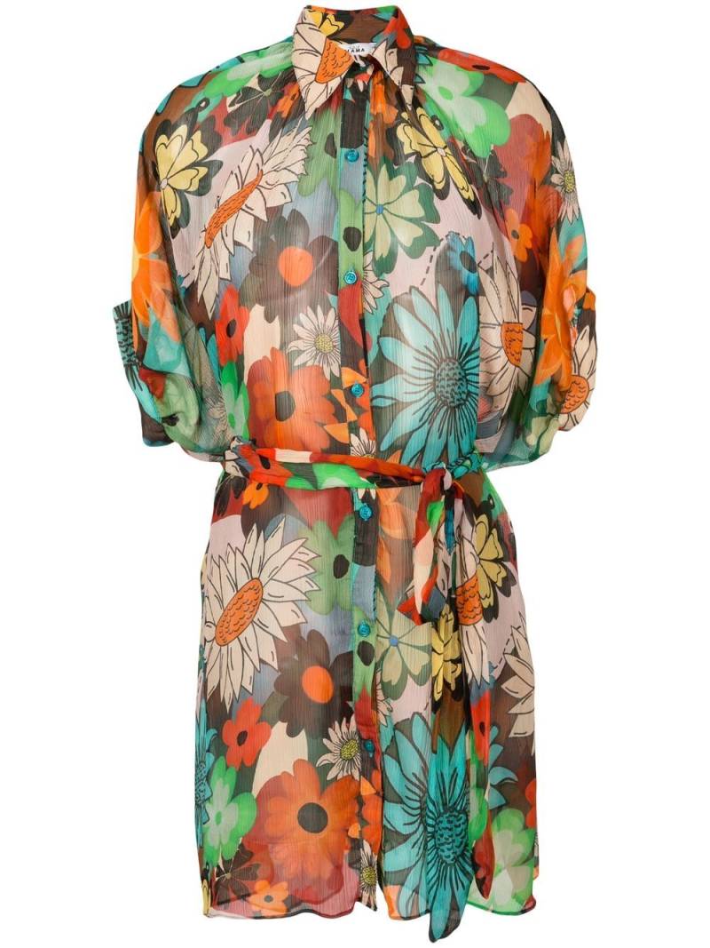 Amir Slama floral-print shirt dress - Multicolour von Amir Slama