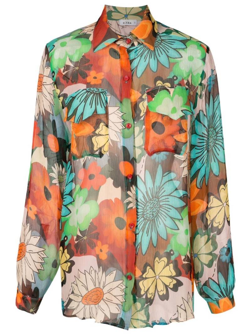 Amir Slama floral-print silk shirt - Multicolour von Amir Slama