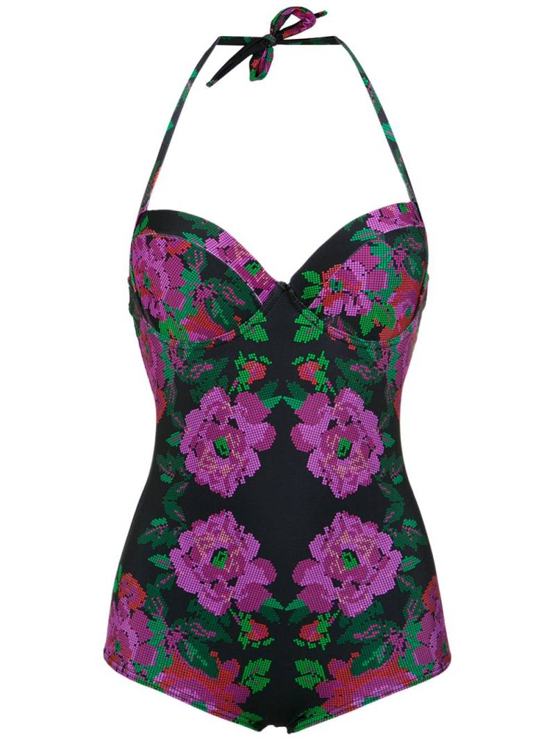 Amir Slama floral print swimsuit - Black von Amir Slama