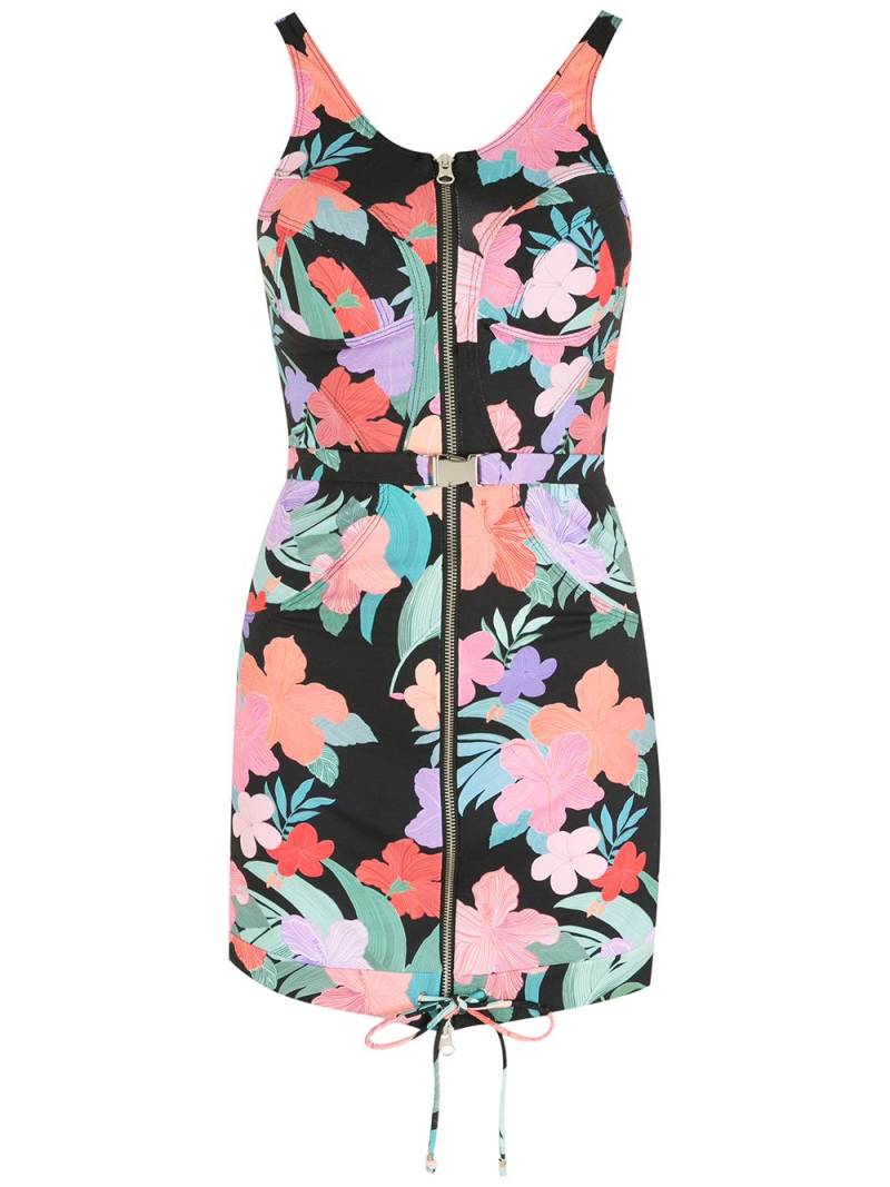 Amir Slama floral-print zip-up mini dress - Multicolour von Amir Slama