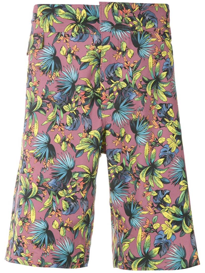 Amir Slama foliage print swim short - Red von Amir Slama