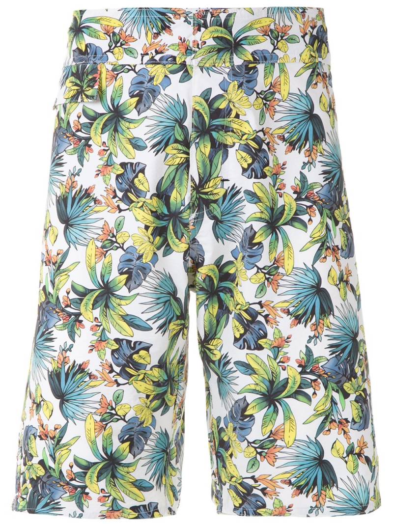 Amir Slama foliage print swim short - White von Amir Slama