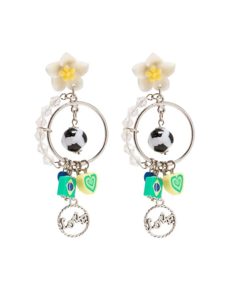 Amir Slama football-embellished drop earrings - Green von Amir Slama