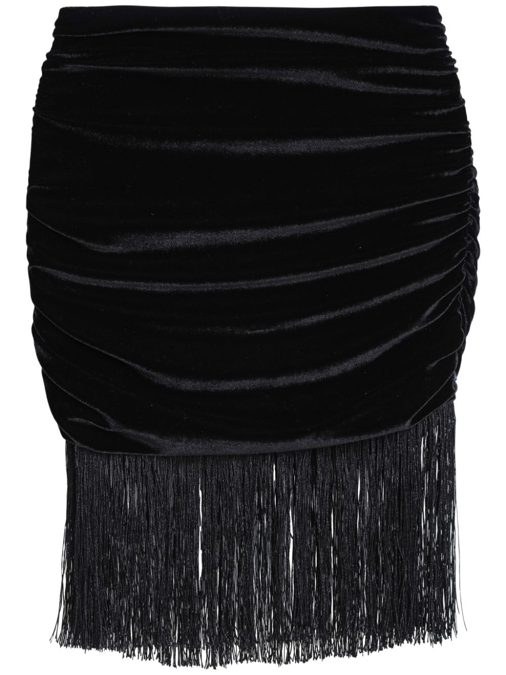 Amir Slama fringe-detail velvet skirt - Black von Amir Slama