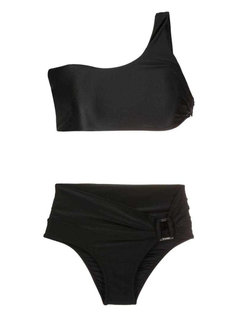 Amir Slama gathered-buckle two-piece bikini set - Black von Amir Slama