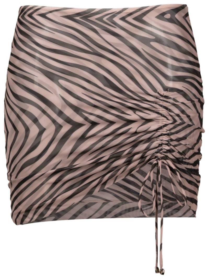 Amir Slama geometric animal-pattern miniskirt - Brown von Amir Slama