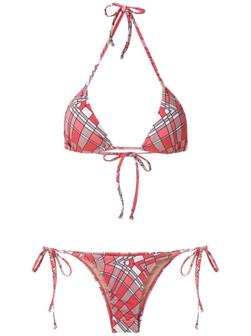 Amir Slama geometric print bikini set - Red von Amir Slama