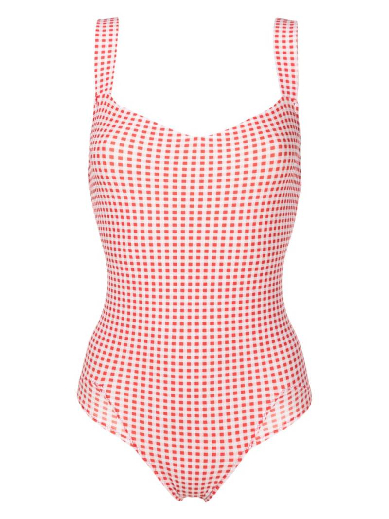 Amir Slama gingham-check pattern swimsuit - Red von Amir Slama