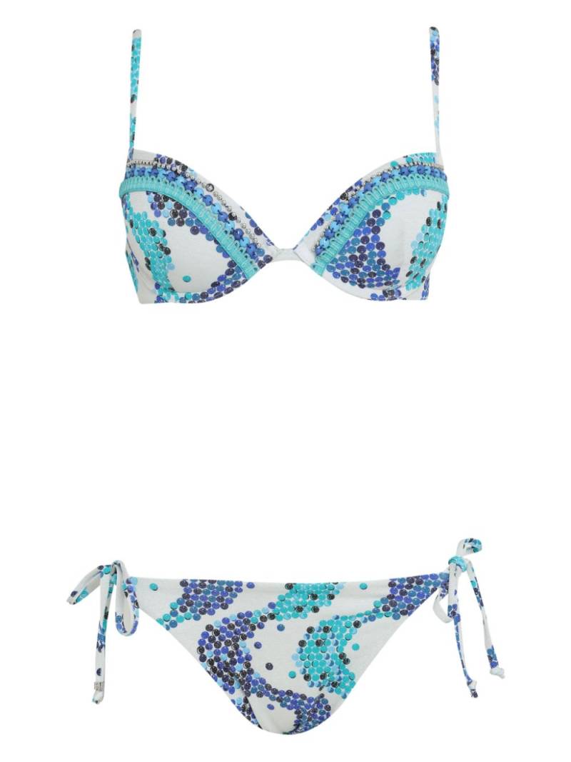 Amir Slama graphic-patterned bikini - White von Amir Slama