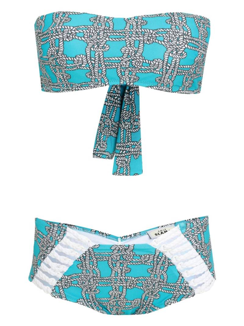 Amir Slama graphic print bikini - Blue von Amir Slama