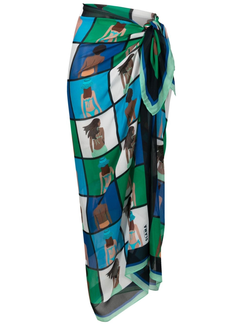 Amir Slama graphic-print side-tie fastening pareo skirt - Multicolour von Amir Slama