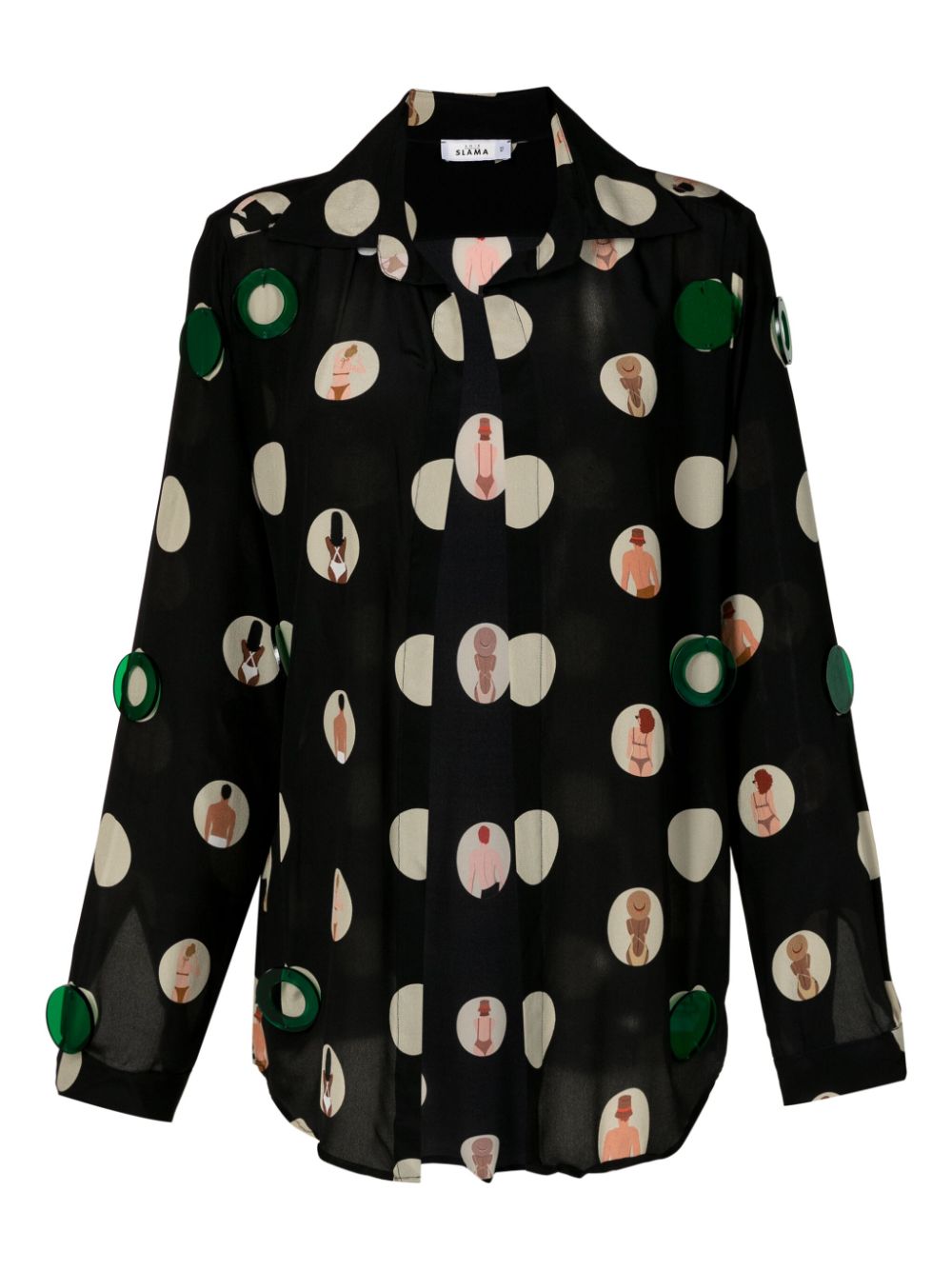 Amir Slama graphic-print silk blouse - Black von Amir Slama