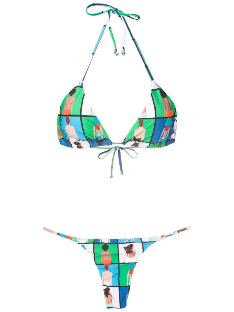 Amir Slama graphic-print two-piece bikini set - Multicolour von Amir Slama