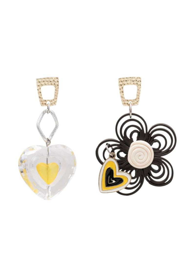 Amir Slama heart-charm drop earrings - Multicolour von Amir Slama