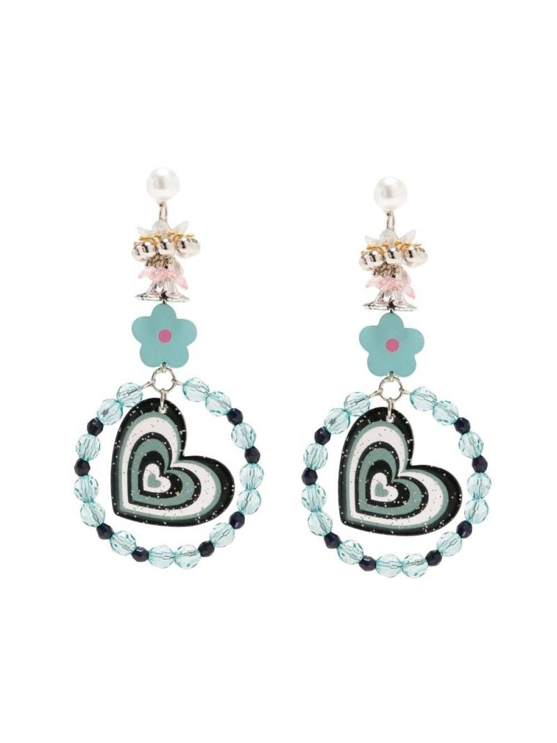 Amir Slama heart-embellished drop earrings - Blue von Amir Slama