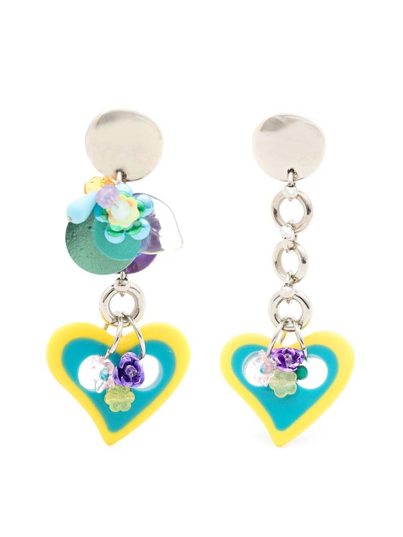 Amir Slama heart-motif drop earrings - Blue von Amir Slama