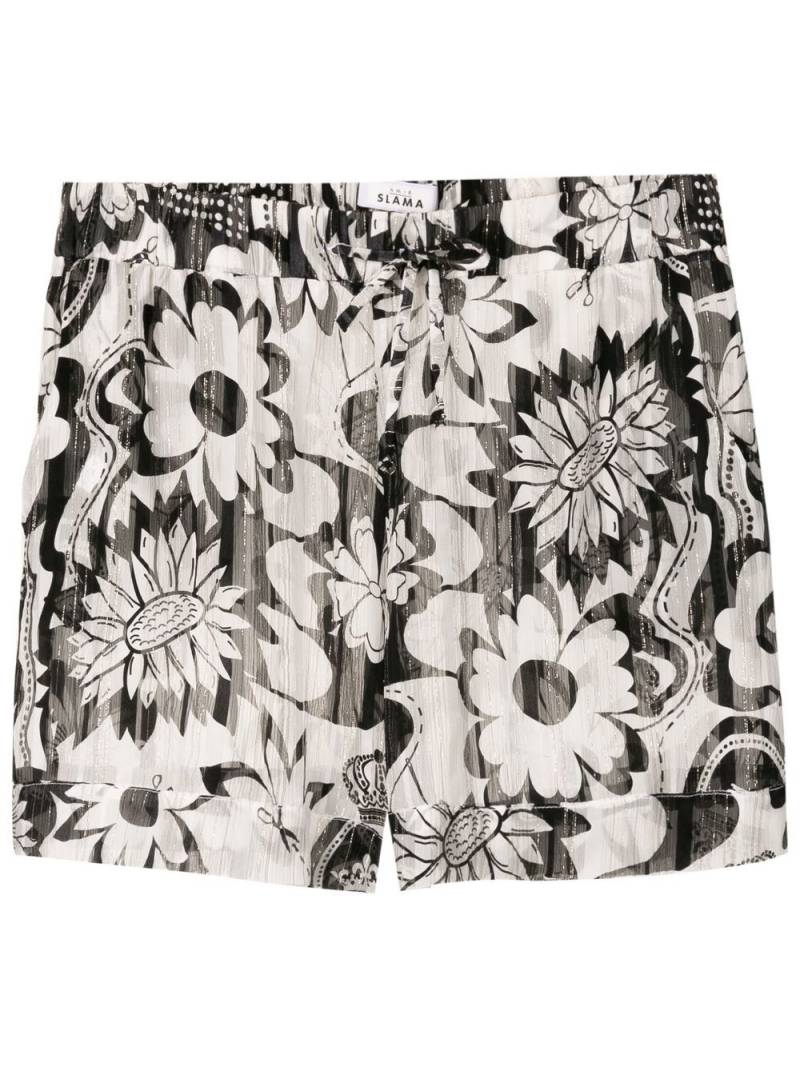 Amir Slama high-waisted floral-print shorts - White von Amir Slama