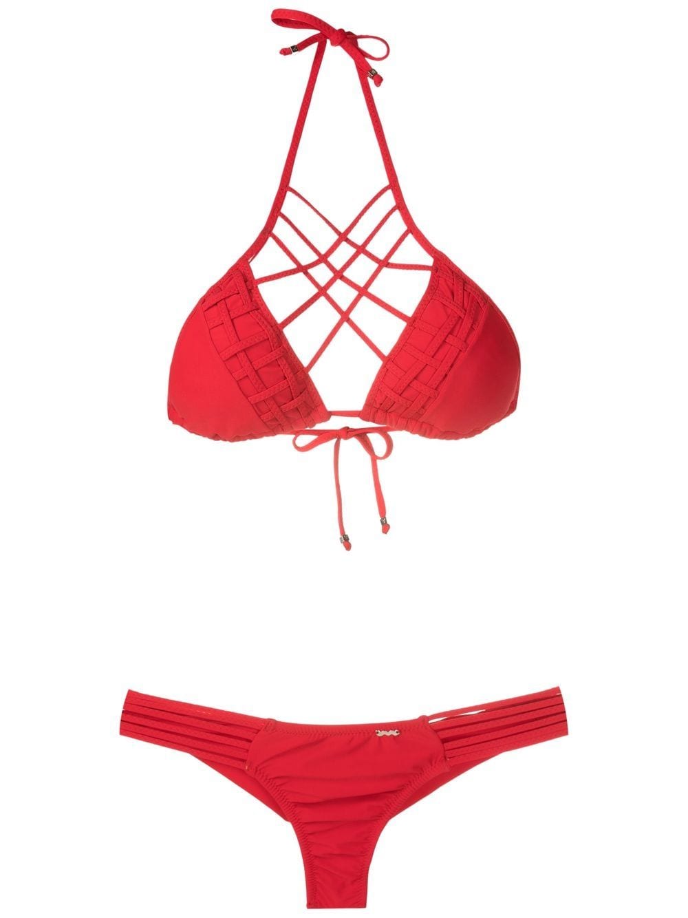 Amir Slama lattice-strap bikini set - Red von Amir Slama