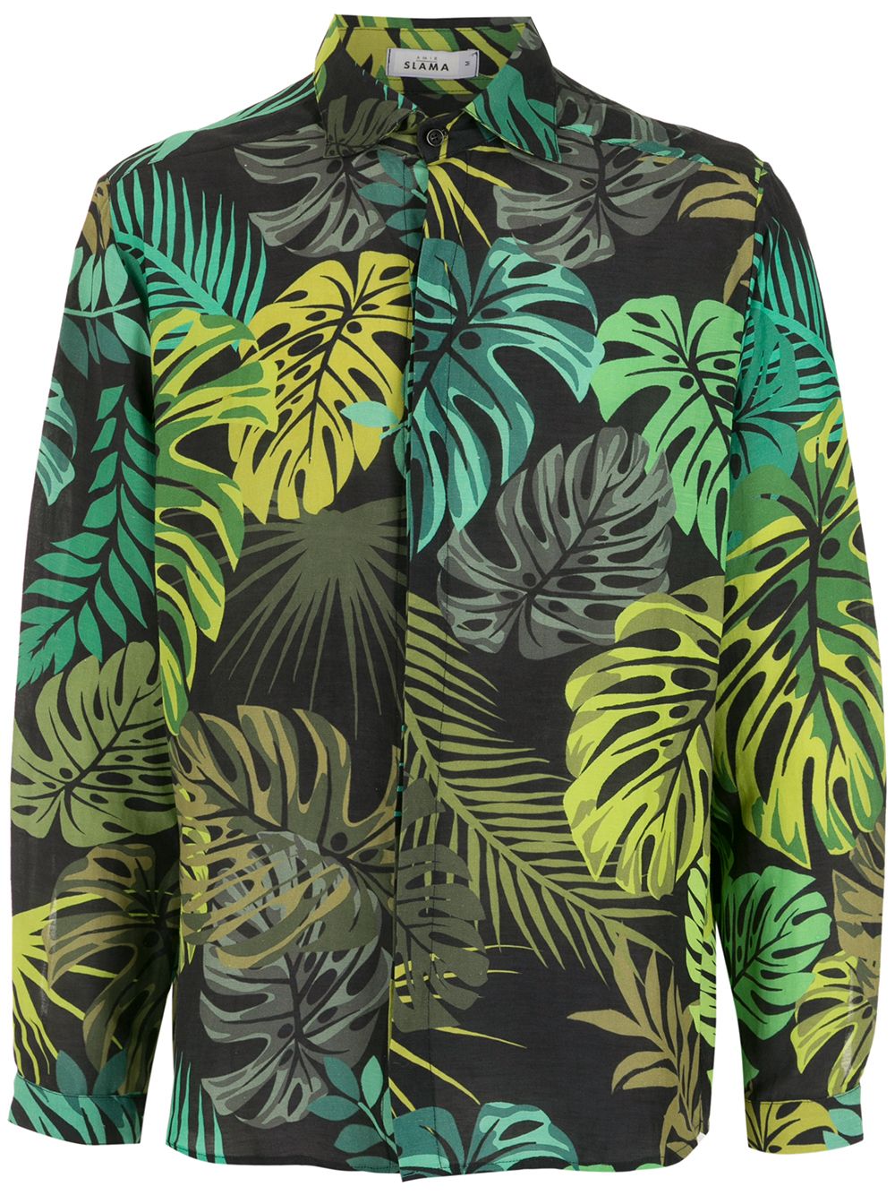 Amir Slama leaf print shirt - Black von Amir Slama