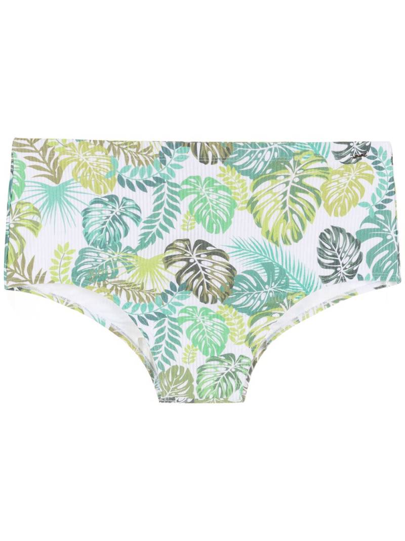 Amir Slama leaf print swim briefs - White von Amir Slama