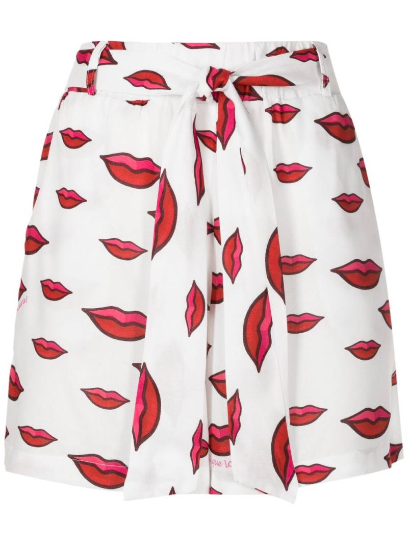 Amir Slama lip-print shorts - White von Amir Slama