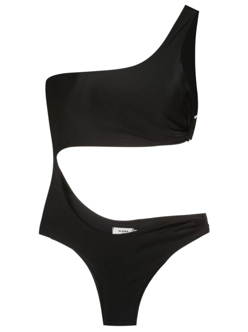 Amir Slama logo-engraved buckle swimsuit - Black von Amir Slama