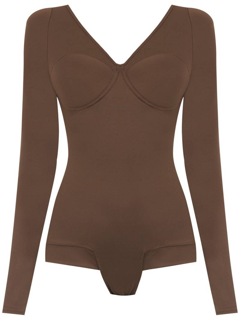 Amir Slama long sleeved bodysuit - Brown von Amir Slama