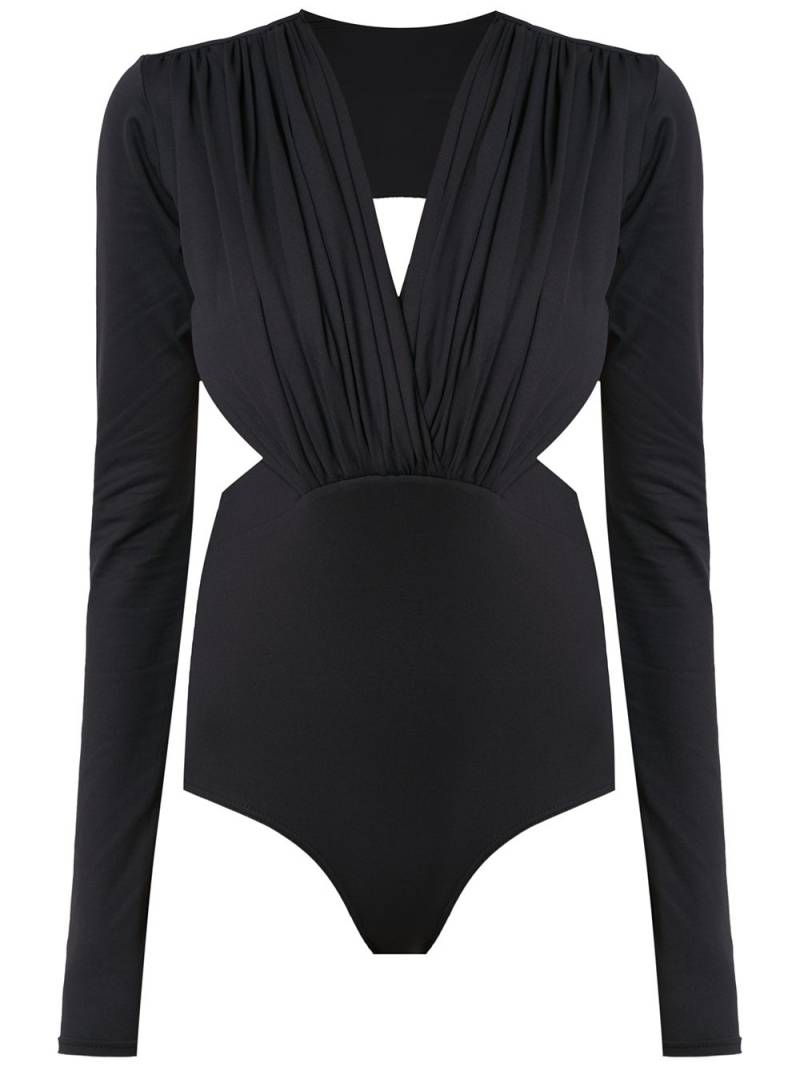 Amir Slama long sleeved bodysuit with cut details - Black von Amir Slama