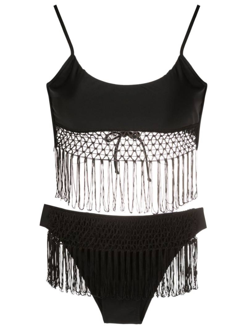 Amir Slama macramé fringe-trim bikini set - Black von Amir Slama