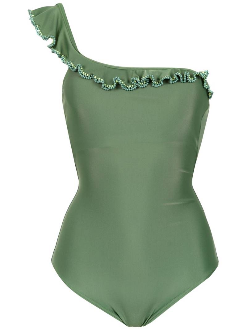 Amir Slama one shoulder swimsuit - Green von Amir Slama