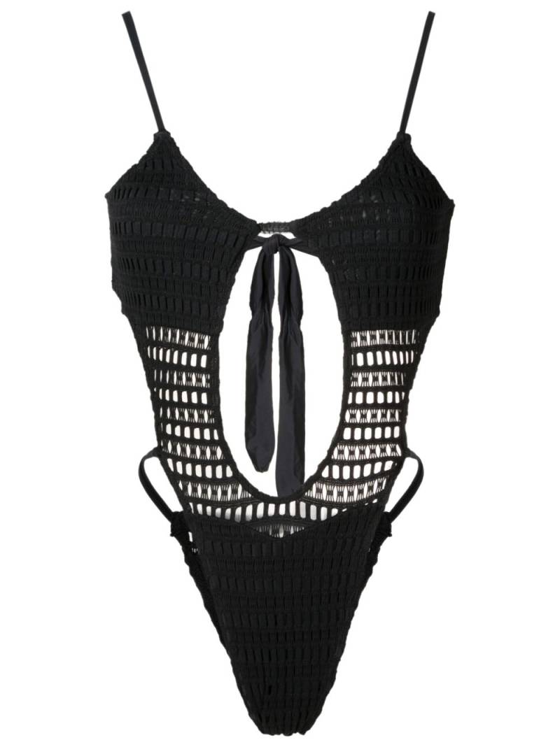 Amir Slama open-knit cut-out one-piece - Black von Amir Slama