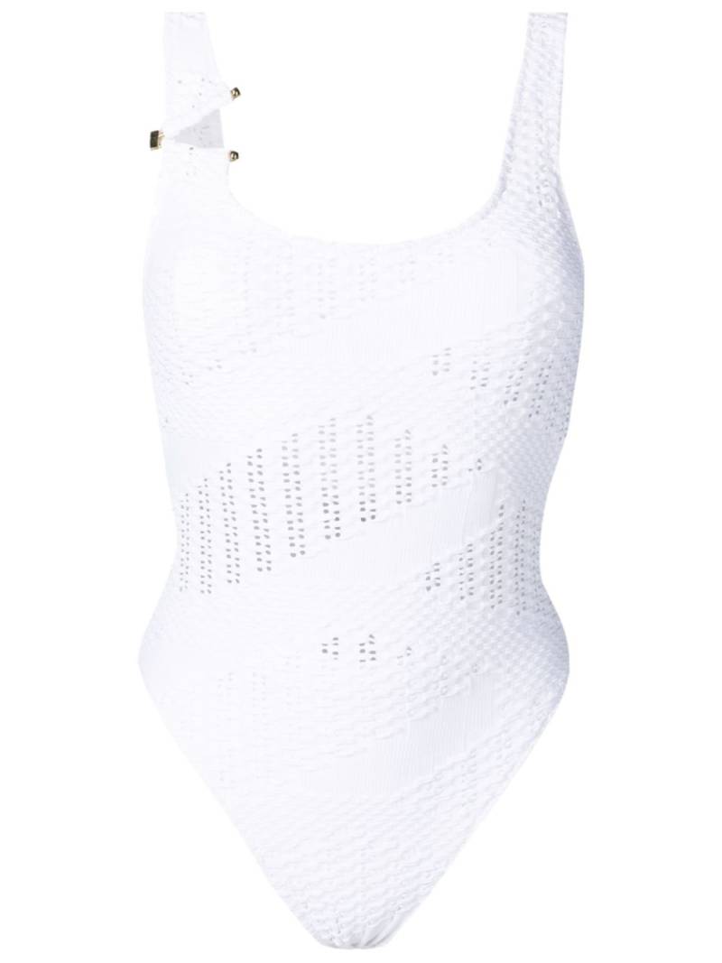 Amir Slama open-knit square-neck one-piece - White von Amir Slama