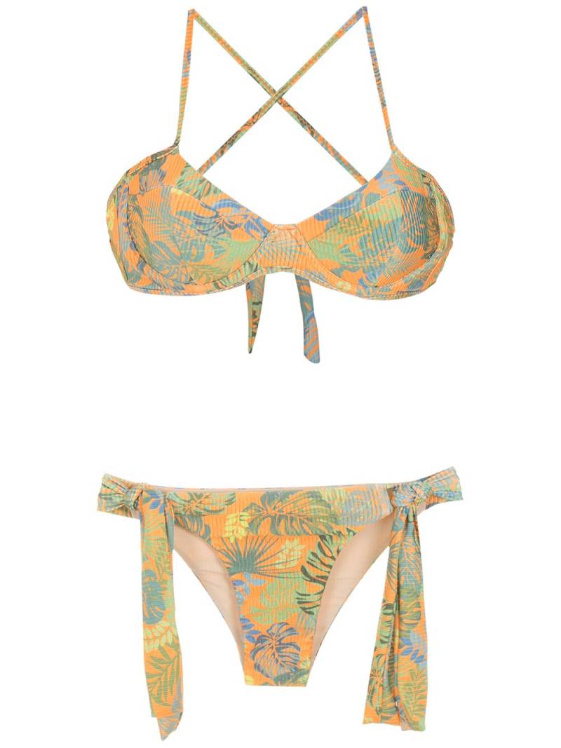 Amir Slama palm leaf print bikini - Orange von Amir Slama